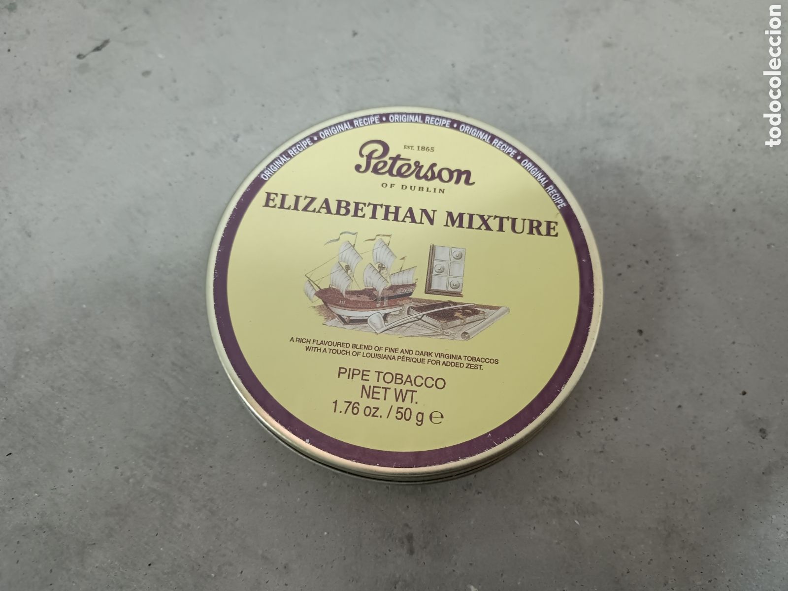 Cajas y cajitas met&aacute;licas: PETERSON - ELIZABETHAN MIXTURE - CAJA DE TABACO DE PIPA - VAC&Iacute;A