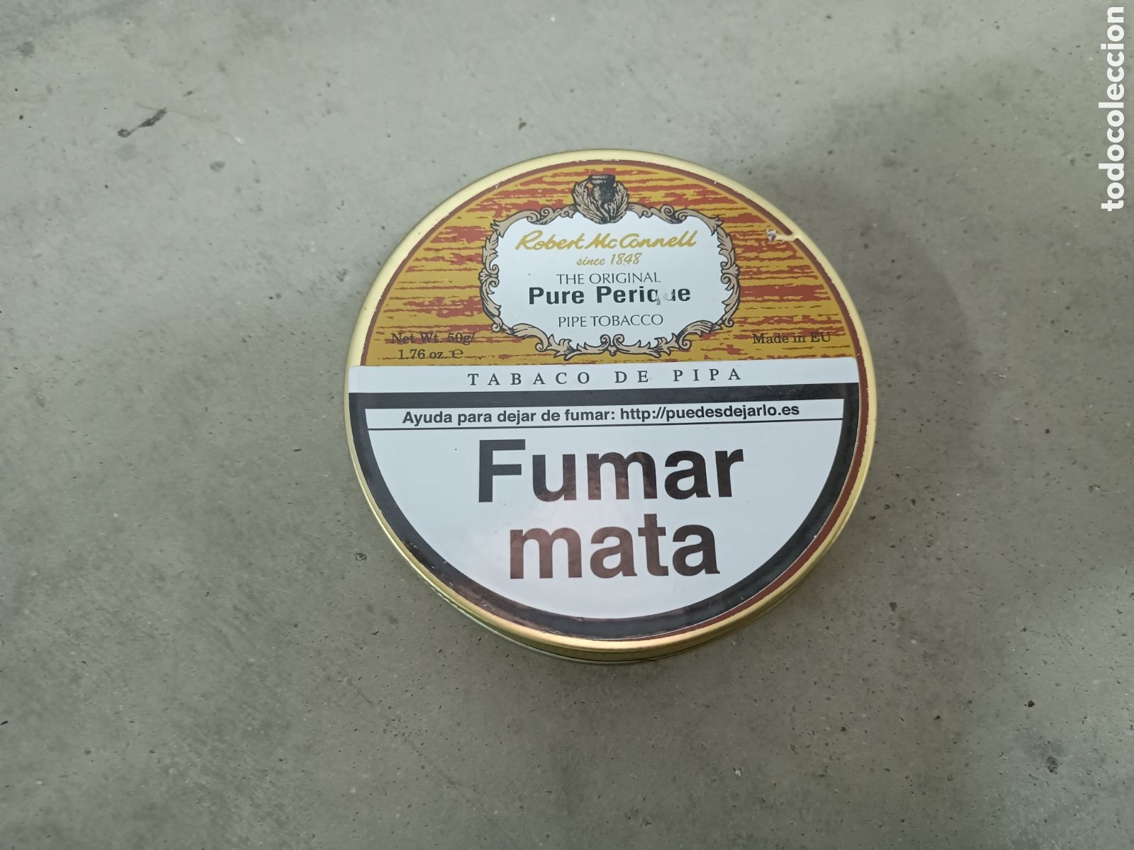 Cajas y cajitas met&aacute;licas: ROBERT MC CONNELL - PURE PERIQUE - CAJA DE TABACO DE PIPA - VAC&Iacute;A