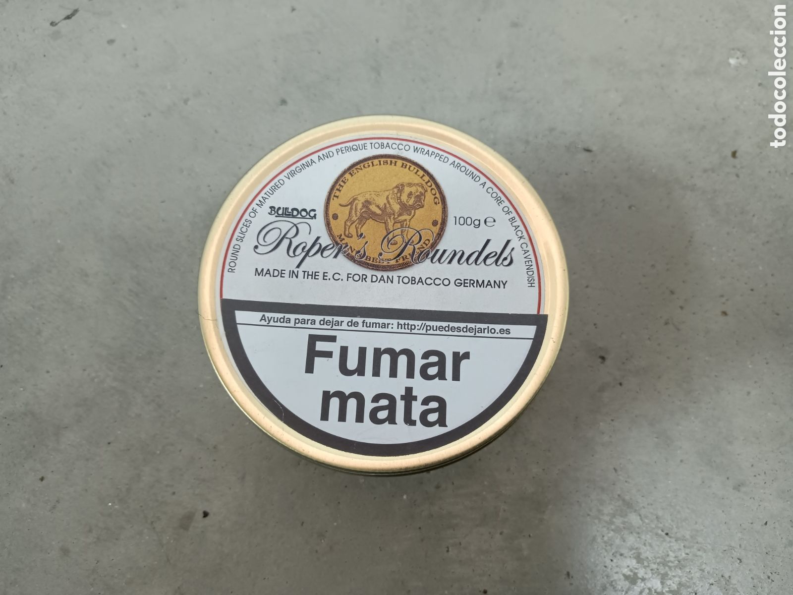 Cajas y cajitas met&aacute;licas: ROPER'S ROUNDERLS - CAJA DE TABACO DE PIPA - VAC&Iacute;A