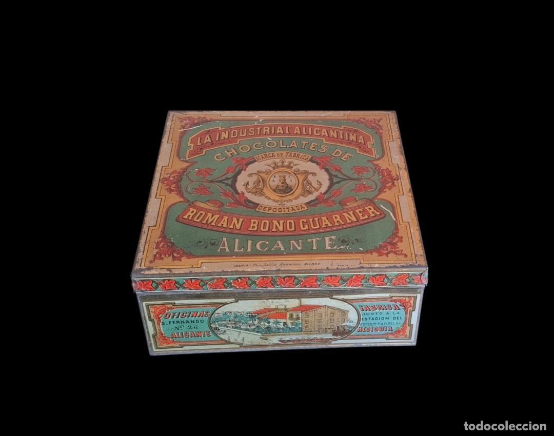 Cajas y cajitas met&aacute;licas: (LA-260513)LATA LITOGRAFIADA CHOCOLATES LA INDUSTRIAL ALICANTINA - RAMON BONO GUARNER - ALICANTE