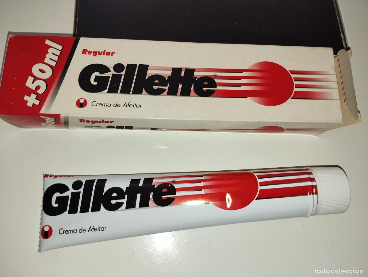 Cajas y cajitas met&aacute;licas: Tubo de crema de afeitar gillette vintage barberia