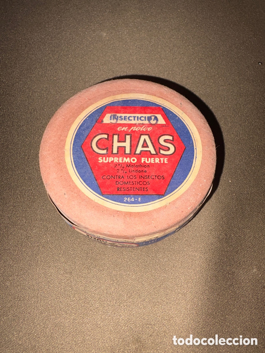 Cajas y cajitas met&aacute;licas: Antigua caja precintada insecticida CHAS,supremo fuerte,insecticidas MEDEM*ver fotos*