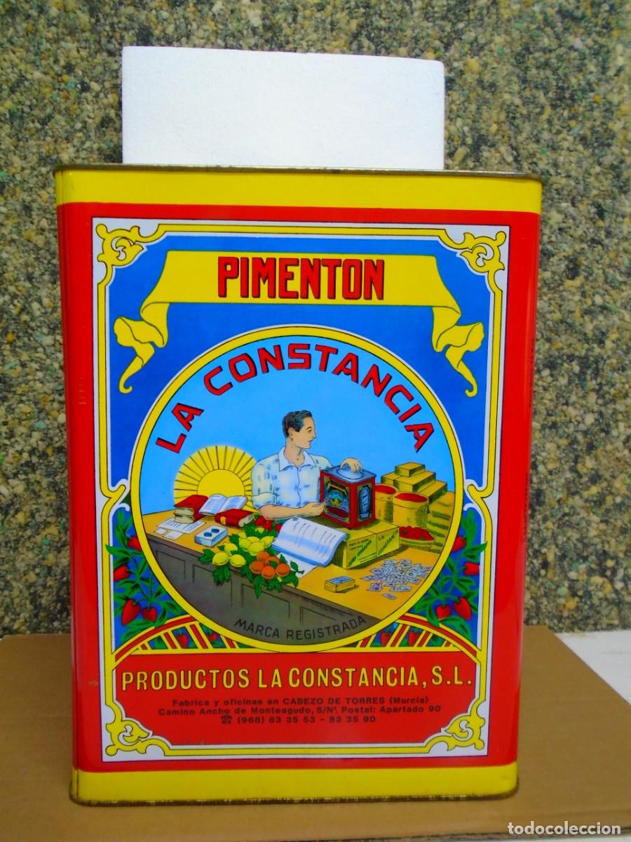 Cajas y cajitas met&aacute;licas: ANTIGUA LATA DE PIMENTON&rdquo;LA CONSTANCIA&rdquo;CABEZO DE TORRES(MURCIA)