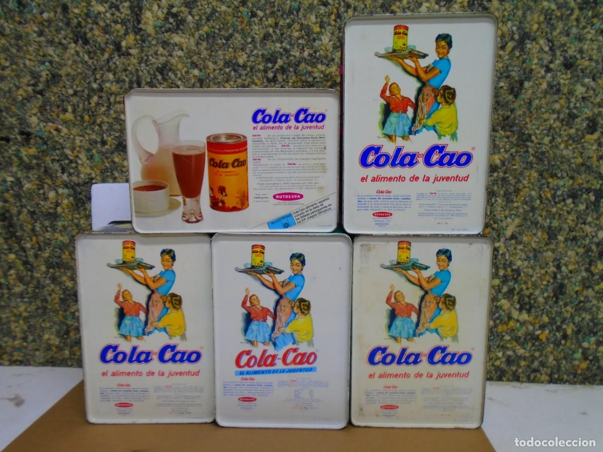 Cajas y cajitas met&aacute;licas: LOTE DE 5 ANTIGUAS LATAS DE COLA-CAO,DIFERENTES DIBUJOS.