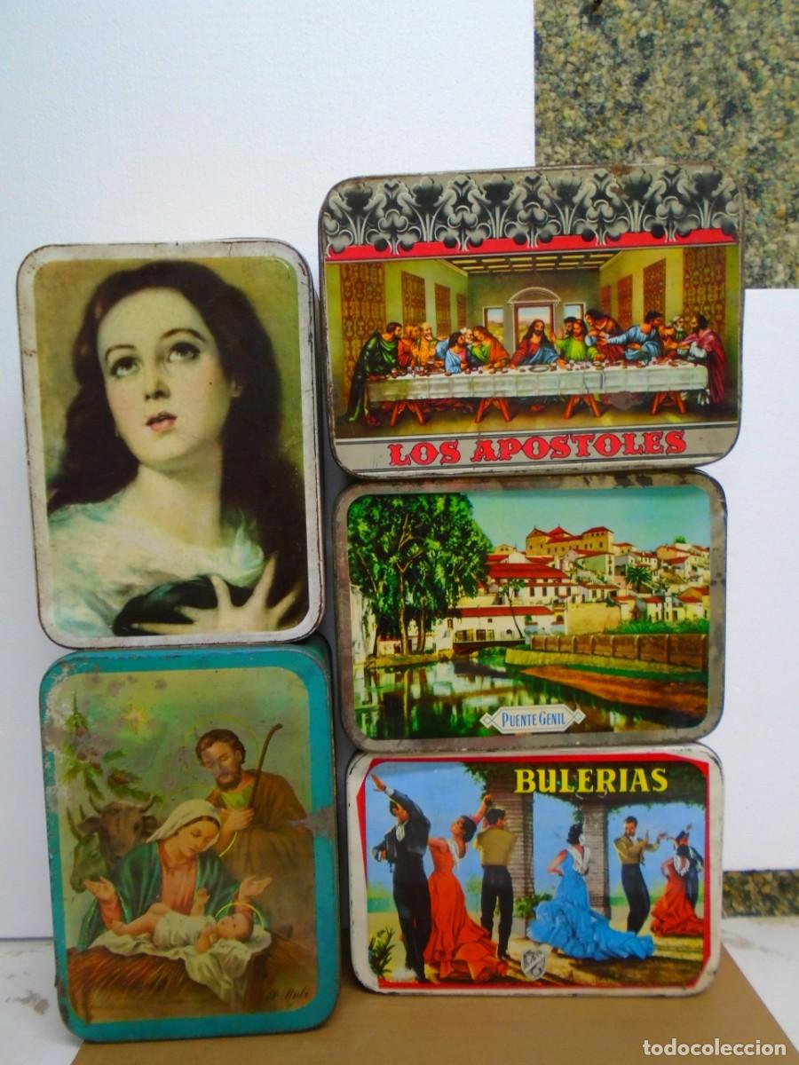 Cajas y cajitas met&aacute;licas: LOTE DE 5 ANTIGUAS LATAS DE MEMBRILLO DE PUENTE GENIL(CORDOBA)DIFERENTES MARCAS,VER FOTOS.