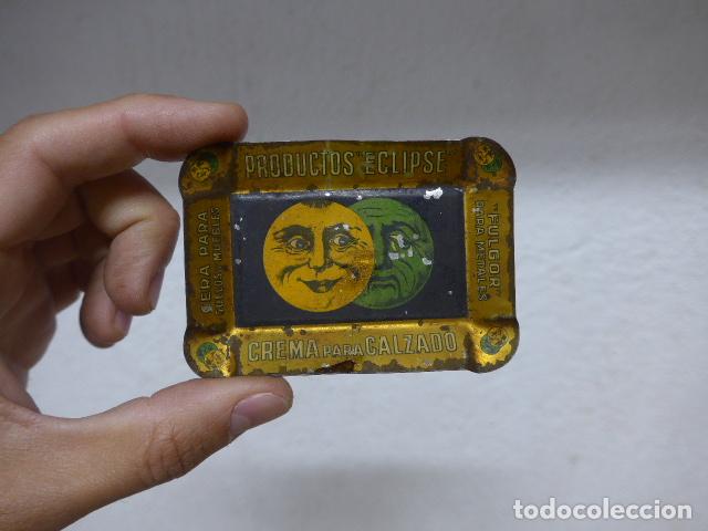 Cajas y cajitas met&aacute;licas: Antiguo peque&ntilde;a bandeja publicidad Productos Eclipse: crema muebles, calzado&hellip;