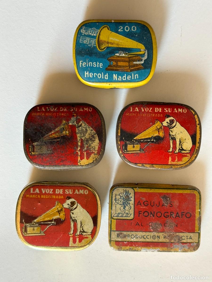 Cajas y cajitas met&aacute;licas: Antiguas cajas agujas gram&oacute;fono