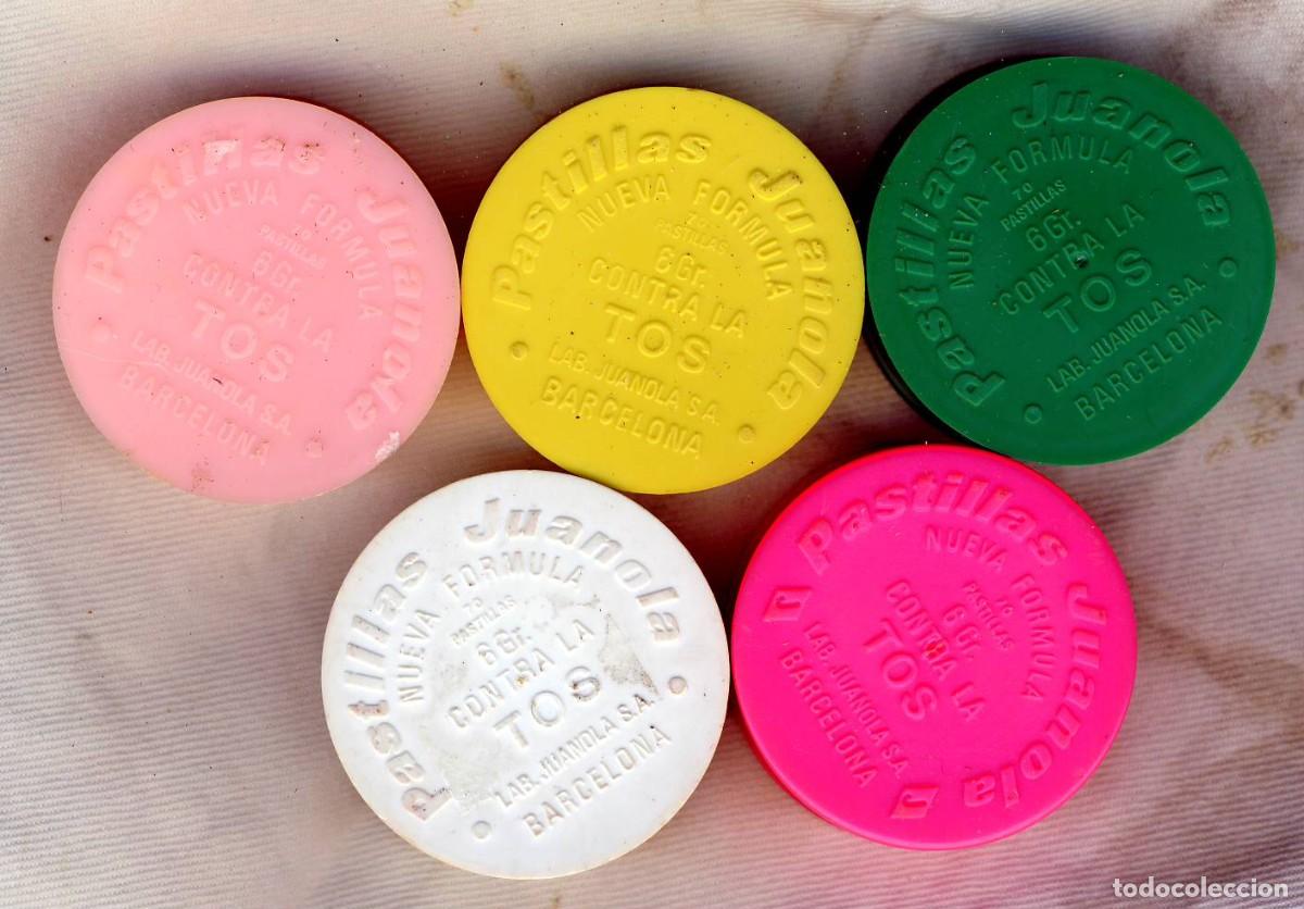 Cajas y cajitas met&aacute;licas: CAJITAS DE PASTILLAS JUANOLAS DE CINCO COLORES DISTINTOS.-
