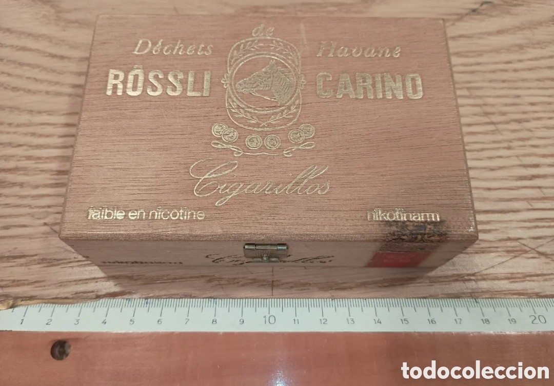 Cajas y cajitas met&aacute;licas: R&Ouml;SSLI CARINO - CAJA DE PUROS DE MADERA - ORIGINAL - 50 CIGARRILLOS