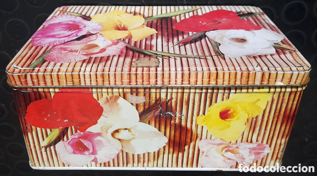 Casse e cassette metalliche: Lata antigua Cola-Cao flores y ca&ntilde;as