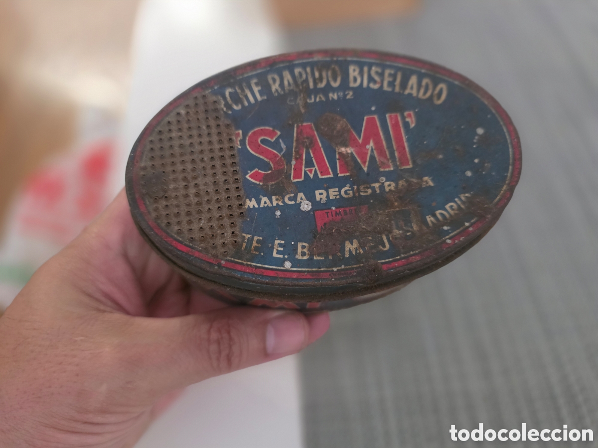 Casse e cassette metalliche: CAJA METALICA DE PARCHES SAMI MOTO DE 1950