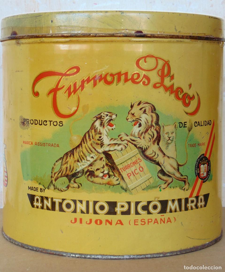 Cajas y cajitas met&aacute;licas: Lata grande Turrones Pic&oacute; 1960