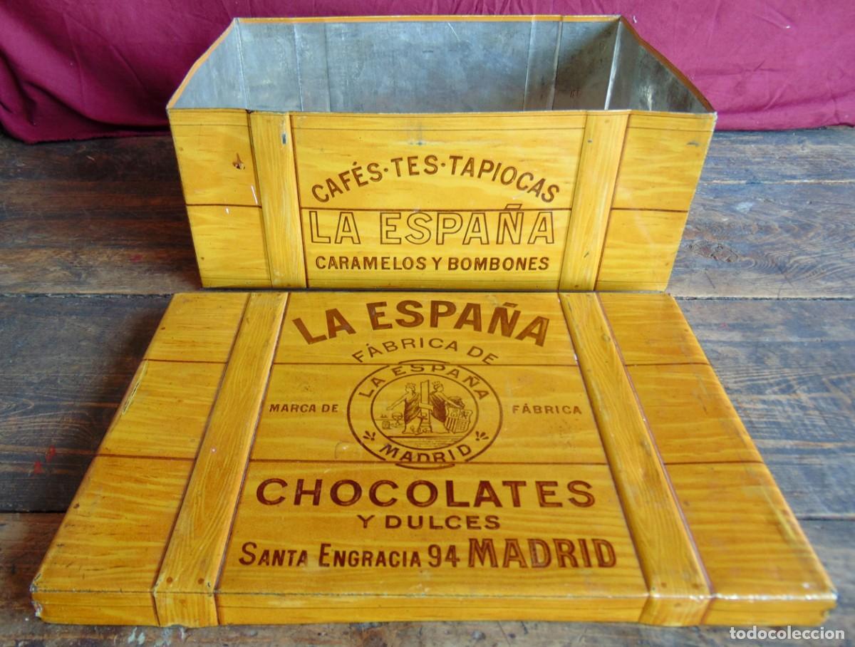 Cajas y cajitas met&aacute;licas: Caja de chocolates y dulces La Espa&ntilde;a (1910-1920)