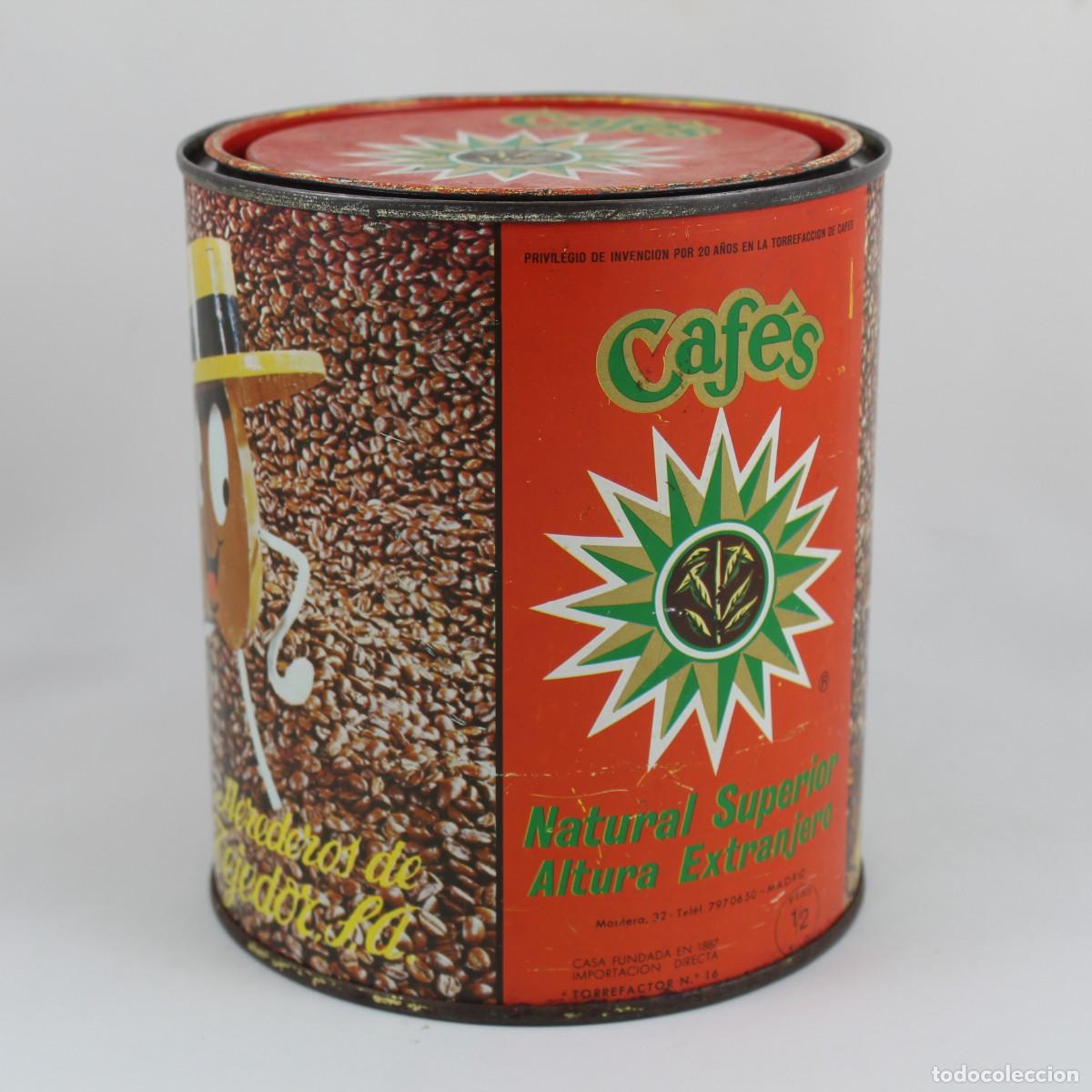 Cajas y cajitas met&aacute;licas: Lata Litografiada Caf&eacute; G&oacute;mez Tejedor Bote Hojalata Vintage