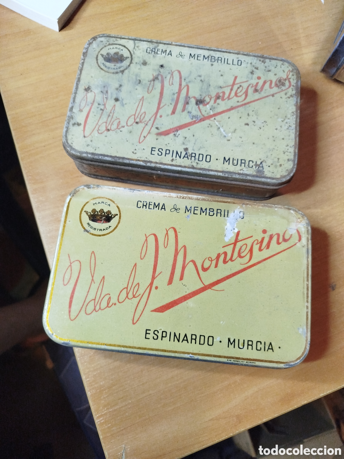 Cajas y cajitas met&aacute;licas: Caja de hojalata crema de membrillo Espinardo Murcia. Viuda de Montesinos