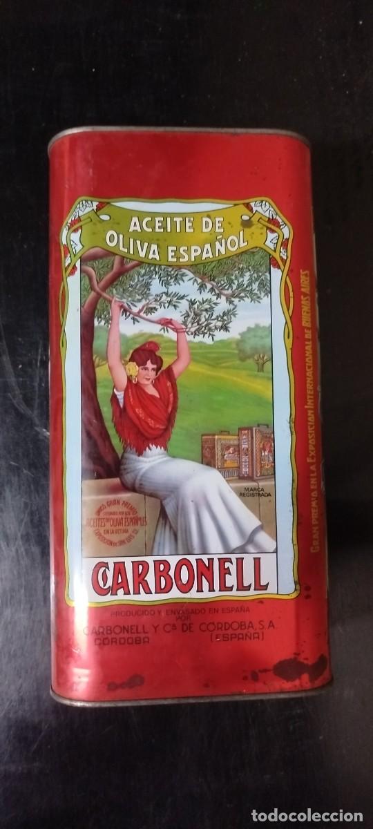 Cajas y cajitas met&aacute;licas: Lata aceite Carbonell a&ntilde;os 70