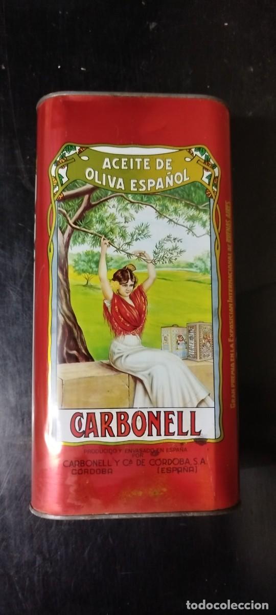 Cajas y cajitas met&aacute;licas: Lata aceite Carbonell a&ntilde;os 80