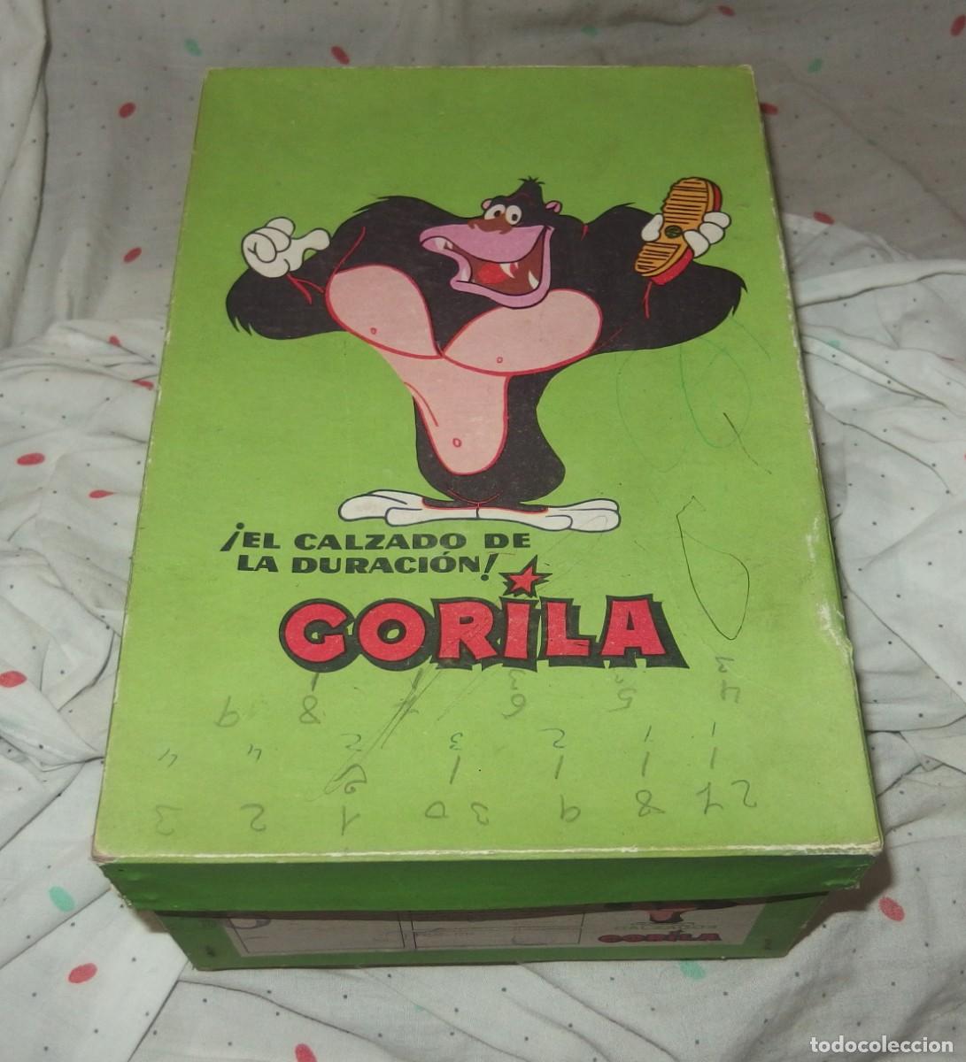 Cajas y cajitas met&aacute;licas: RARA CAJA CALZADOS GORILA,PALMA DE MALLORCA,A&Ntilde;OS 60