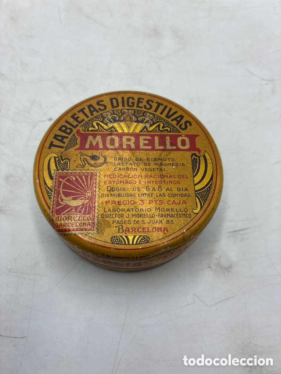 Cajas y cajitas met&aacute;licas: Caja met&aacute;lica Tabletas Digestivas MORELL&Oacute;.
