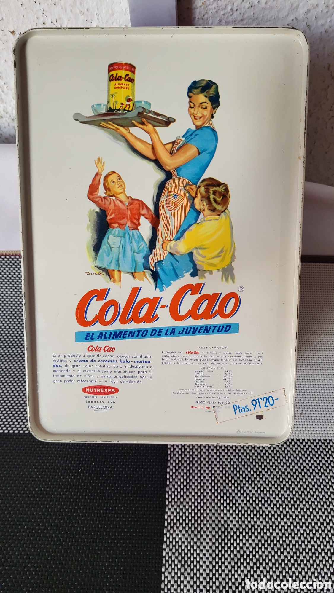 Cajas y cajitas met&aacute;licas: Antigua caja met&aacute;lica Cola-Cao