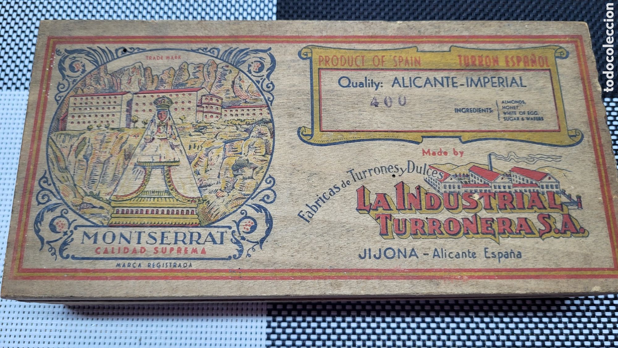 Cajas y cajitas met&aacute;licas: Antigua caja madera La industria Turronera
