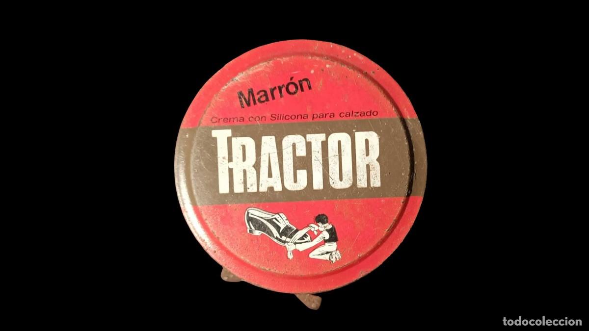 Cajas y cajitas met&aacute;licas: LATA DE BET&Uacute;N TRACTOR - ILUSTRACI&Oacute;N LIMPIABOTAS - A&Ntilde;OS 60-70 - PIEZA DE MEMORABILIA