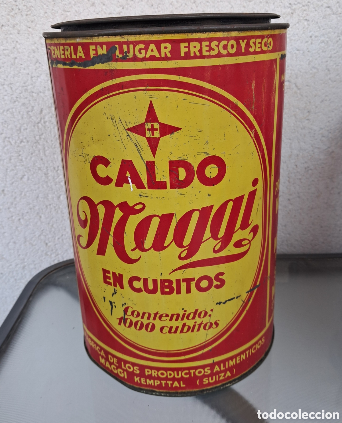 Cajas y cajitas met&aacute;licas: Lata Antigua Caldo Maggi,1000 cubitos