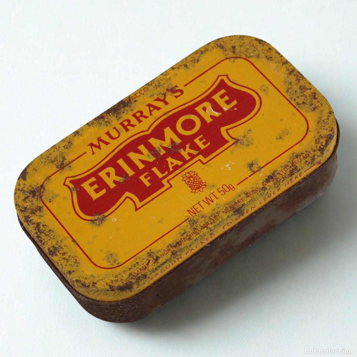 Cajas y cajitas met&aacute;licas: Antigua Lata Tabaco Erinmore Flake Murray's Belfast Vintage Tobacciana Irlanda
