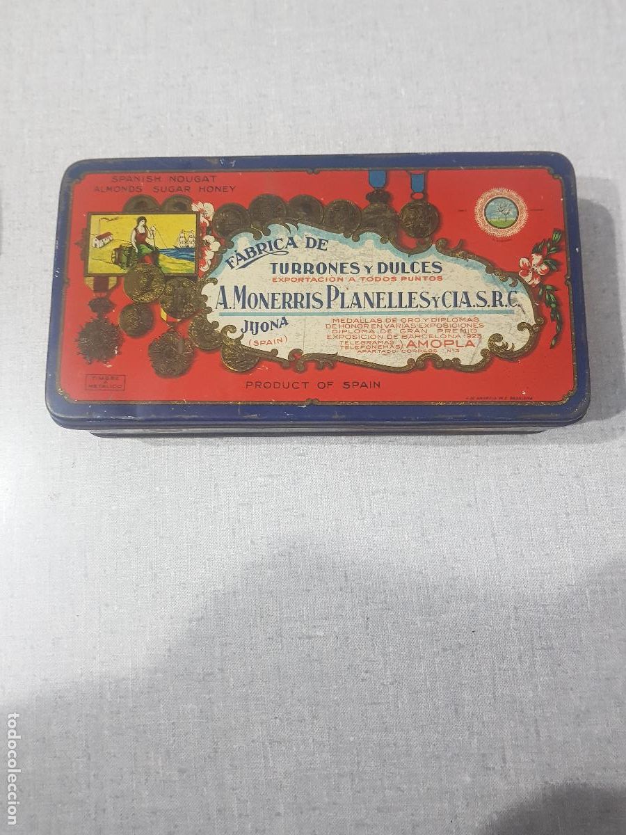 Cajas y cajitas met&aacute;licas: A.MONERRIS PLANELLES Y CIA-FABRICA DE TURRONES Y DULCES