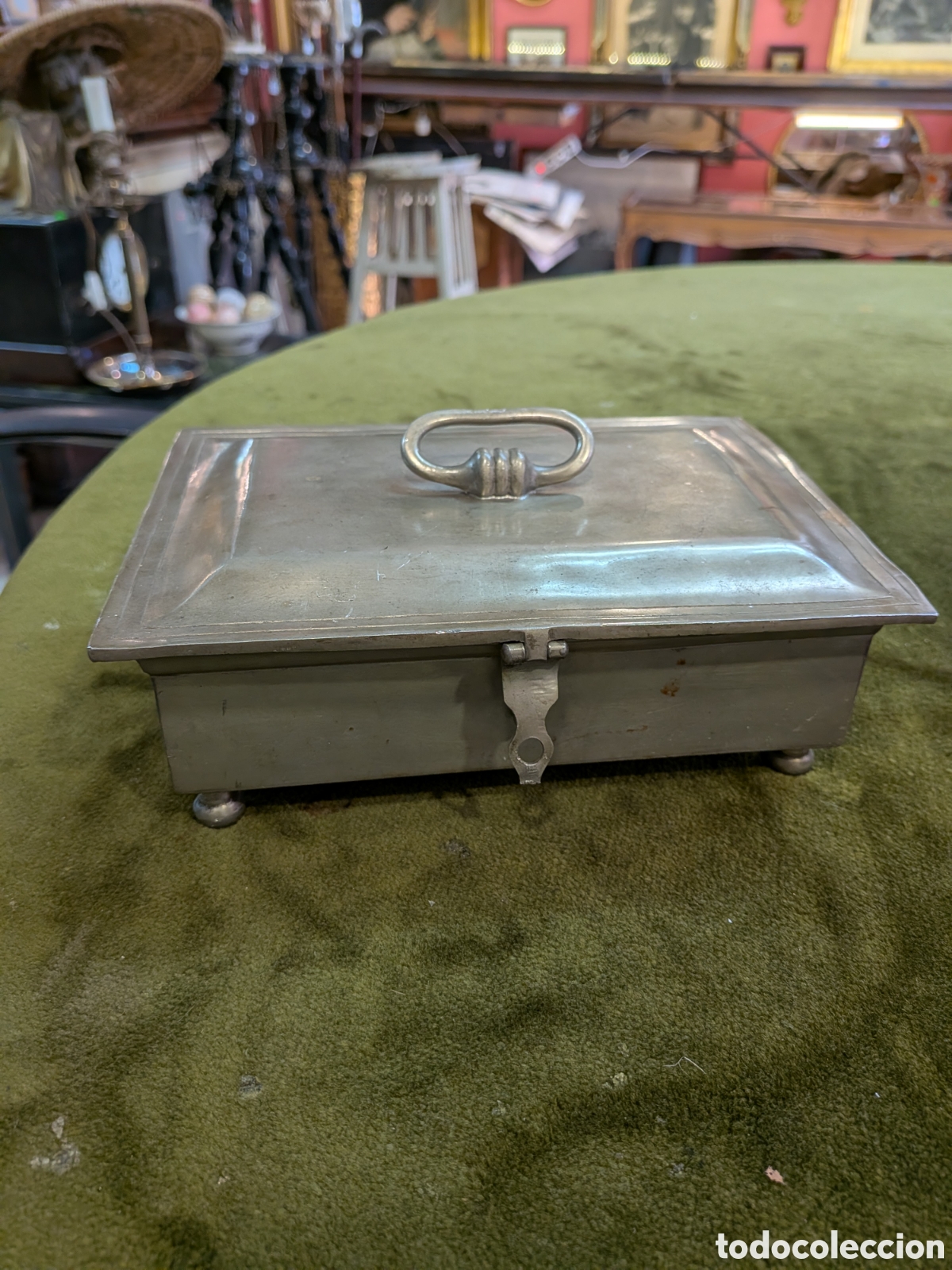 Cajas y cajitas met&aacute;licas: Caja de metal peltre, medieval portugal. REF-7200