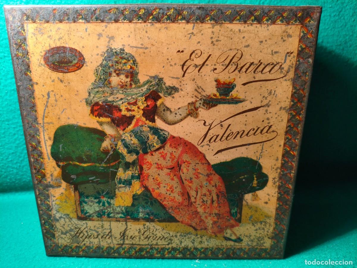 Cajas y cajitas met&aacute;licas: EL BARCO. VALENCIA. HIJOS DE JOSE GOMEZ.ANTIGUA CAJA LATA. CIRAGES FRAN&Ccedil;AIS. SANTANDER