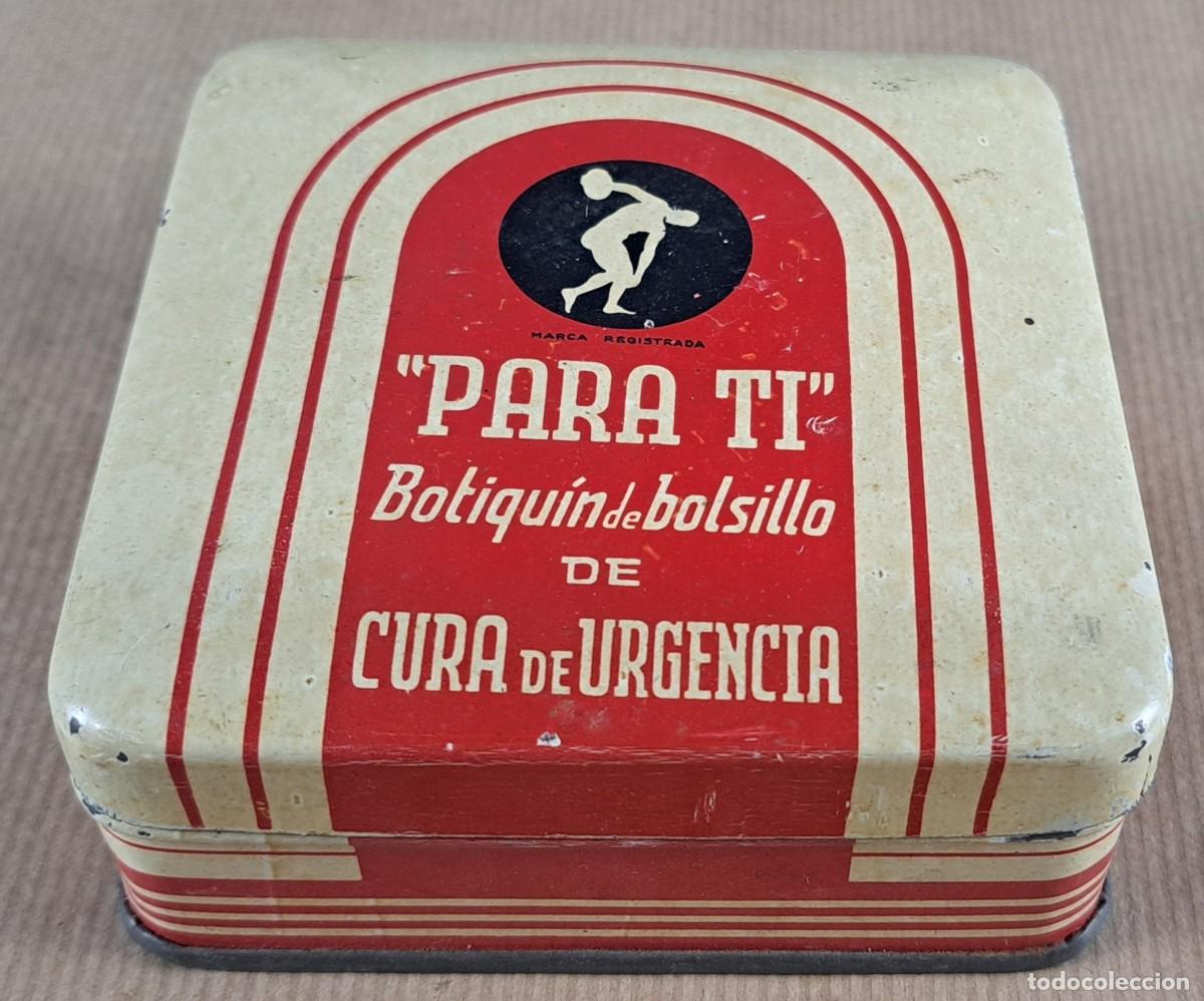 Cajas y cajitas met&aacute;licas: Antigua caja met&aacute;lica &ldquo;Para Ti&rdquo;, botiqu&iacute;n de bolsillo