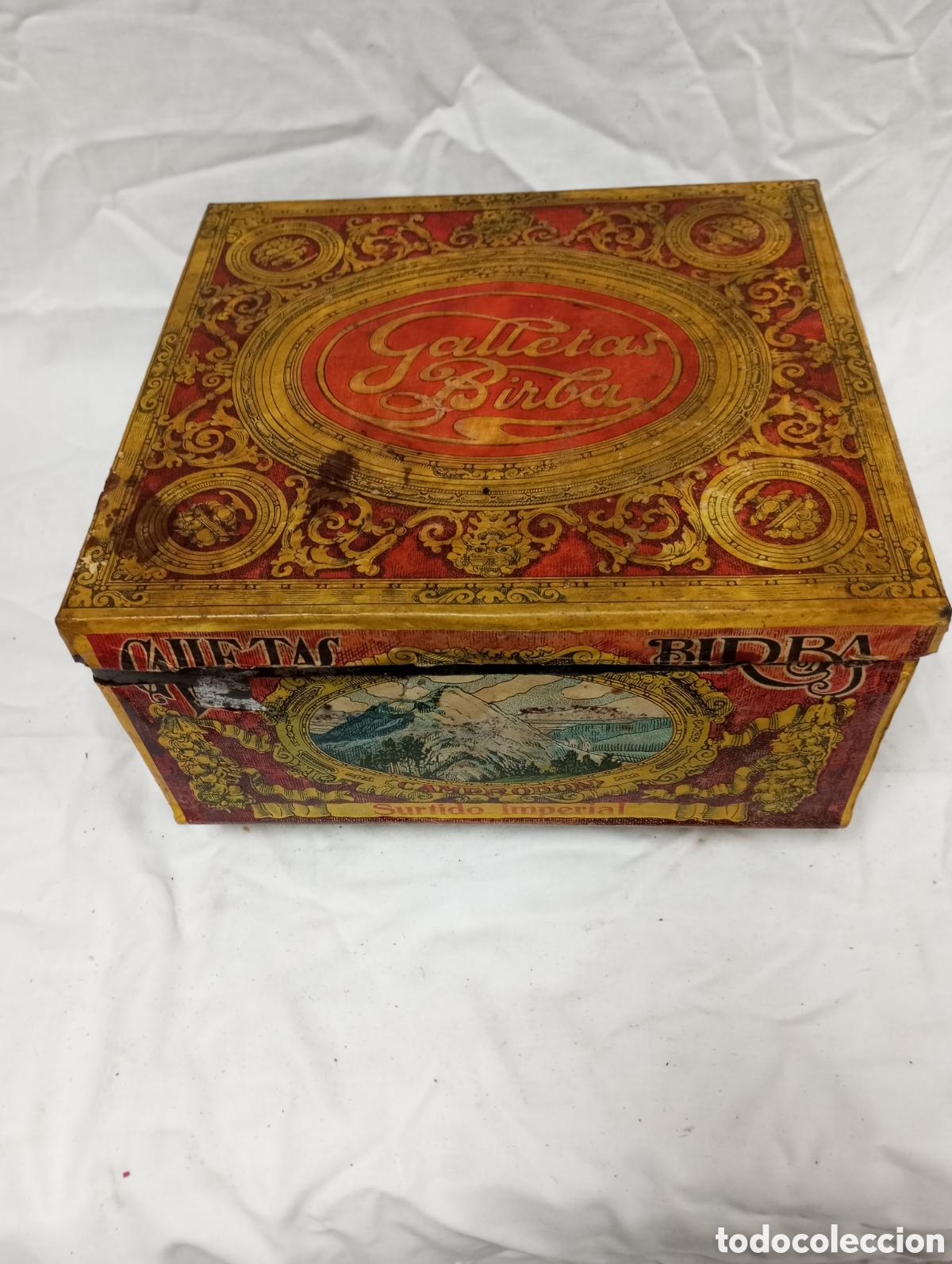 Cajas y cajitas met&aacute;licas: Antigua caja galletas birba