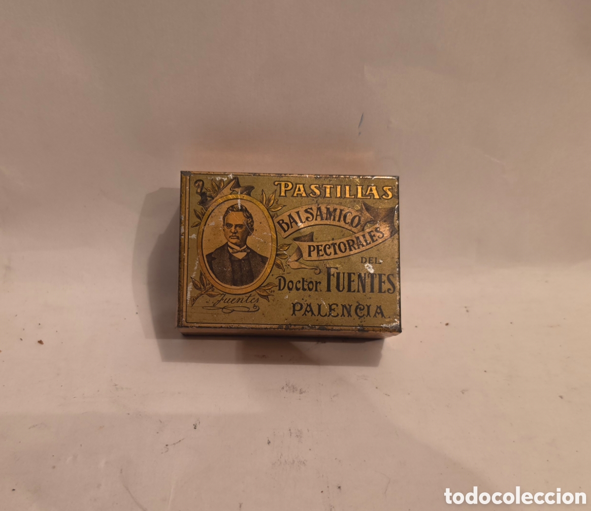 Cajas y cajitas met&aacute;licas: PASTILLAS BALSAMICOS PECTORALES DEL DOCTOR FUENTES. PALENCIA. ANTIGUA CAJA METALICA.