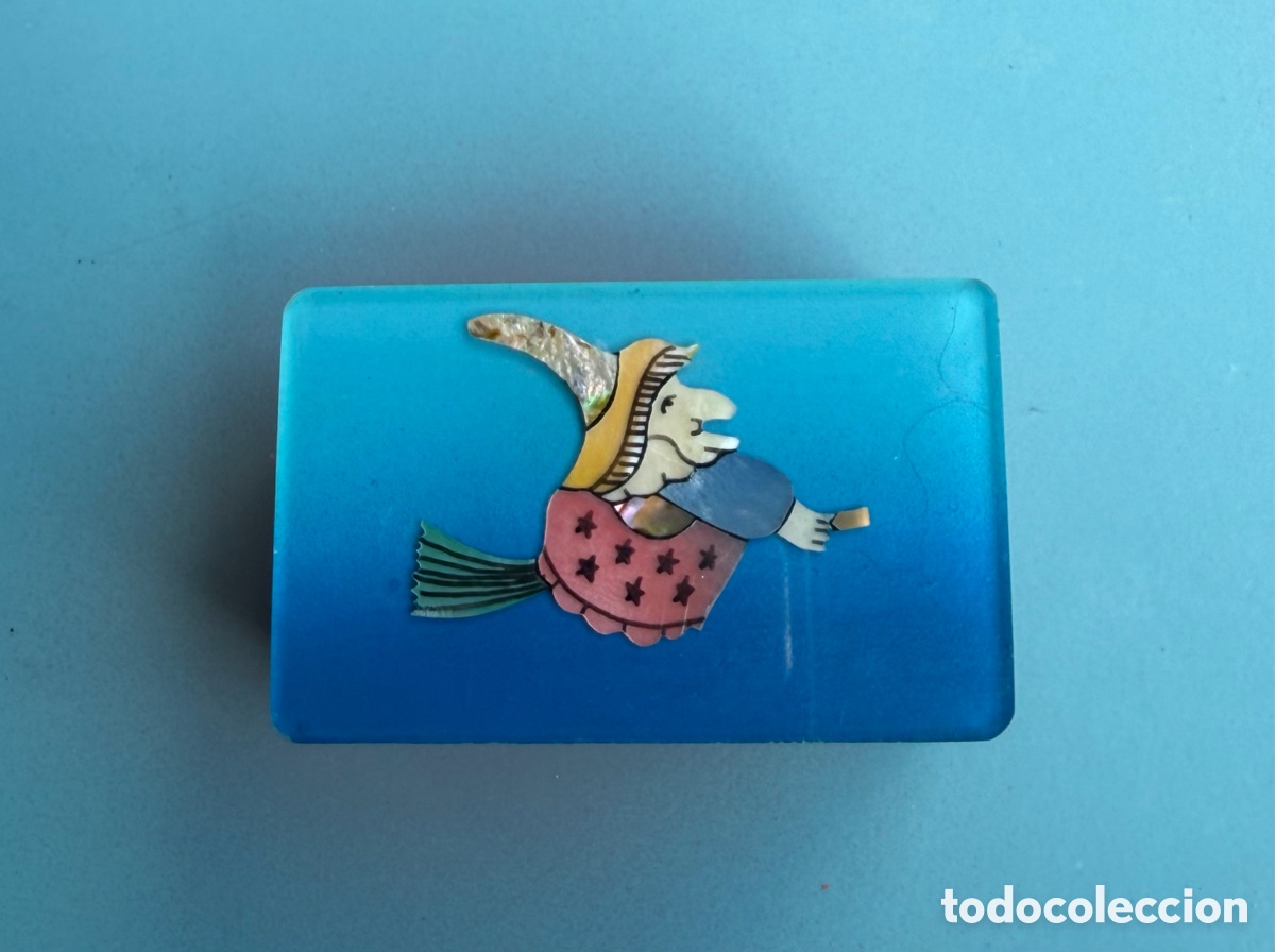 Cajas y cajitas met&aacute;licas: CAJITA DE MADERA BRUJITA AZUL