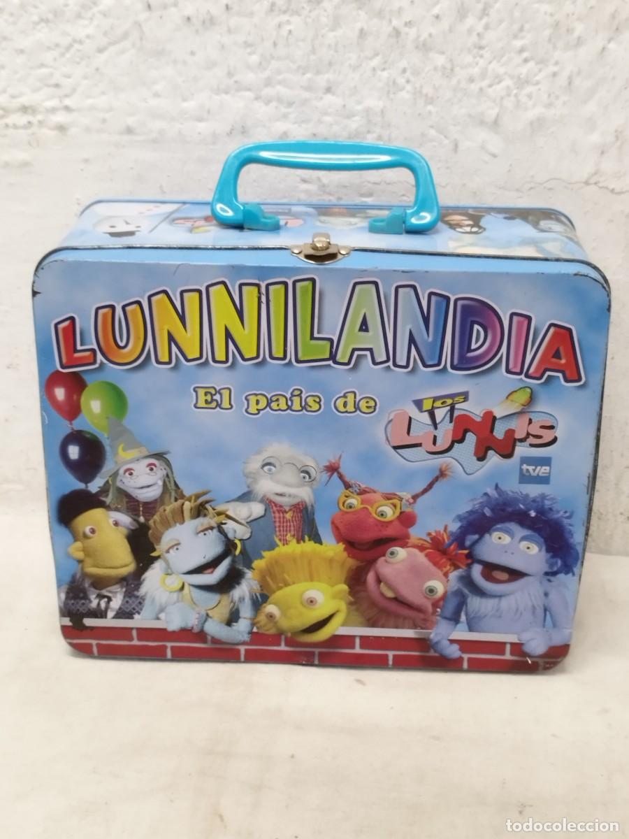 Caixas e caixinhas met&aacute;licas: Caja lata vac&iacute;a, tipo maleta de los Lunnis.