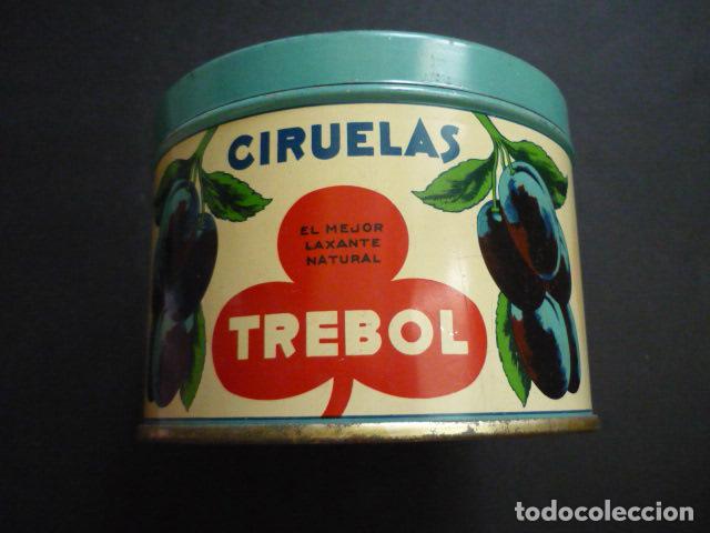 Cajas y cajitas met&aacute;licas: CAJA DE LATA LITOGRAFIADA CIRUELAS TREBOL BARCELONA 12 X 9 CM