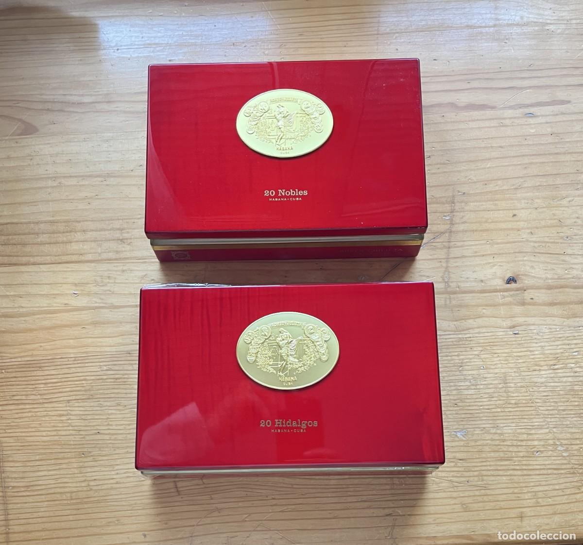 Cajas y cajitas met&aacute;licas: 2 Cajas Puros, Romeo y Julieta L&iacute;nea Oro, Vac&iacute;as.