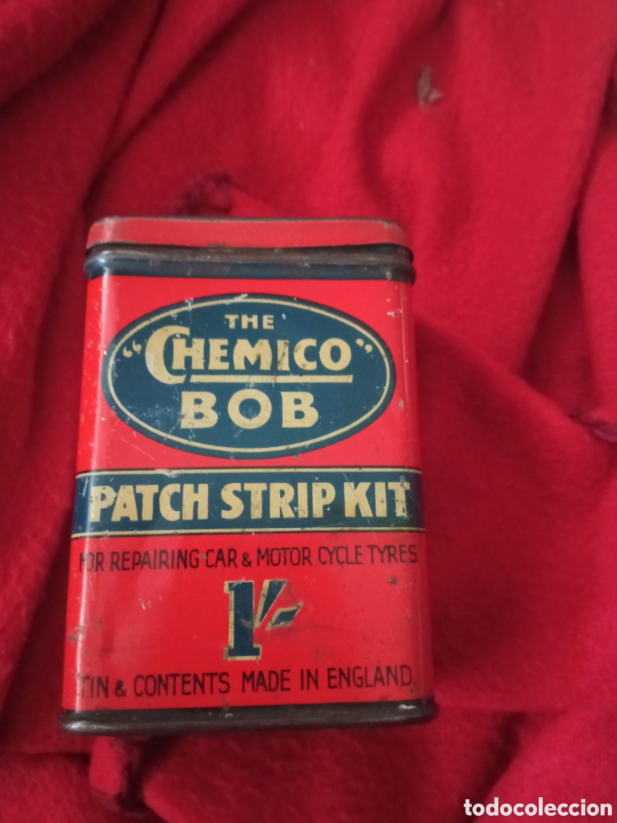 Cajas y cajitas met&aacute;licas: Antigua lata met&aacute;lica, THE Chemico Bob, mide 8,6x6x4cm
