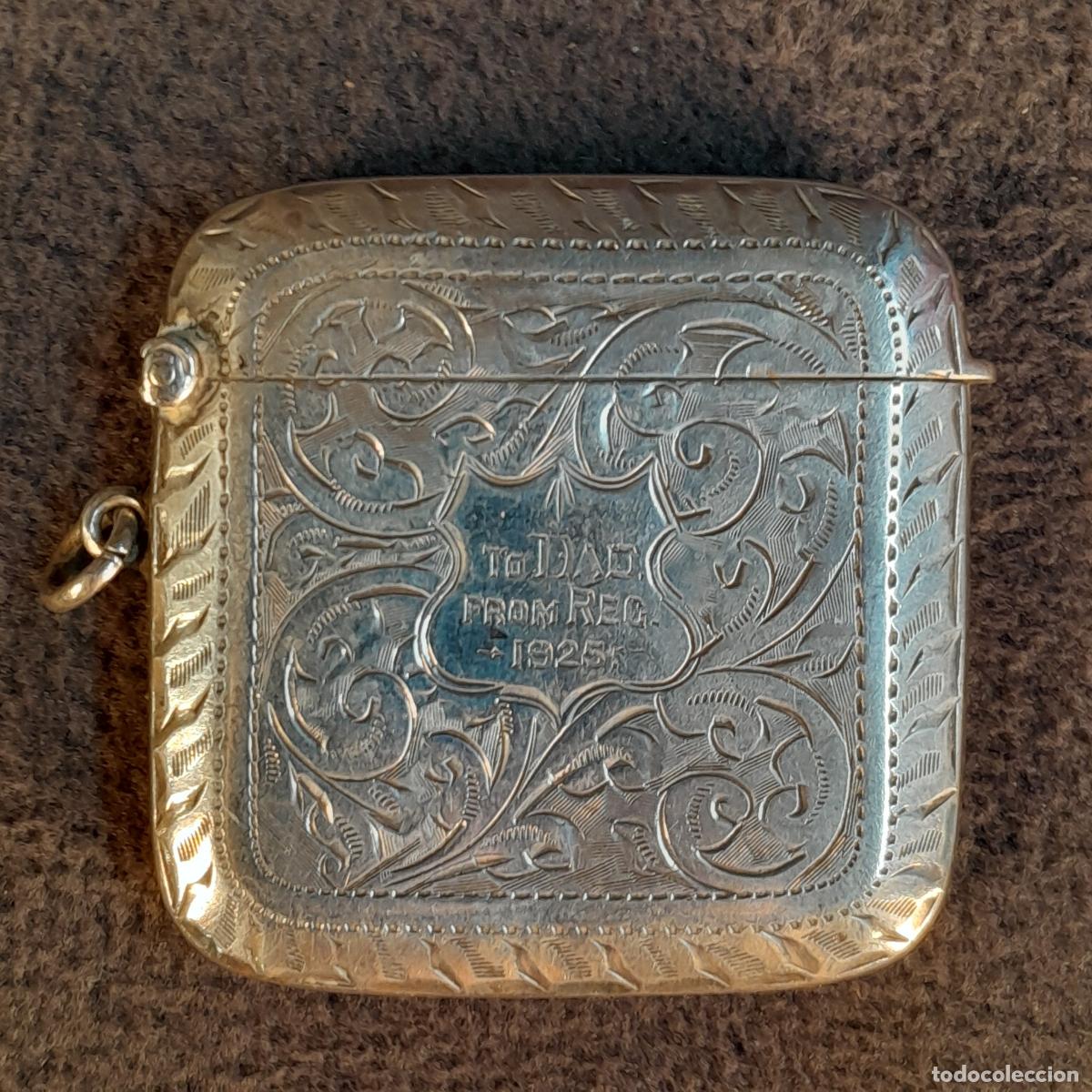 Caixas e caixinhas met&aacute;licas: CP-4. ESTUCHE PARA CERILLAS DE PLATA LEY. A&Ntilde;O 1925