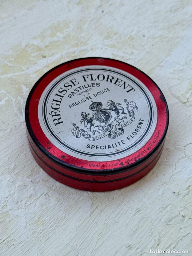 Cajas y cajitas met&aacute;licas: Caja met&aacute;lica vintage R&eacute;gisse Florent &ndash; Pastilles de Regaliz Francesas &ndash; Publicidad antigua