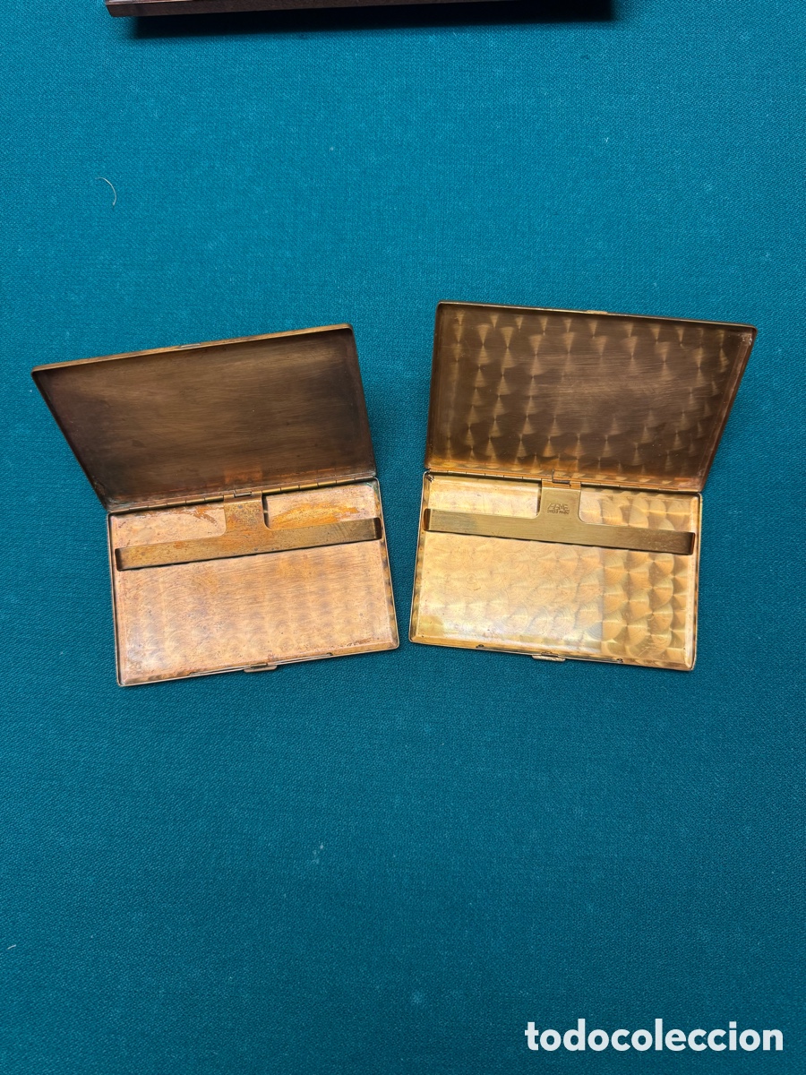 Cajas y cajitas met&aacute;licas: Antigua Pitillera / Tarjetero AGME Swiss Made. Lat&oacute;n Perlado. A&ntilde;os 50