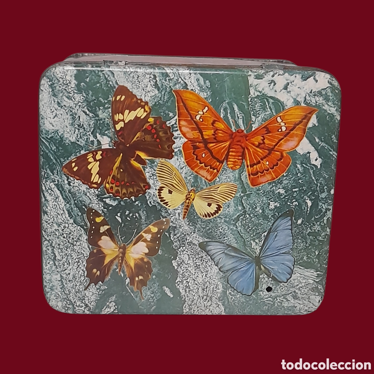 Cajas y cajitas met&aacute;licas: Antigua lata serigrafiada de infusiones.