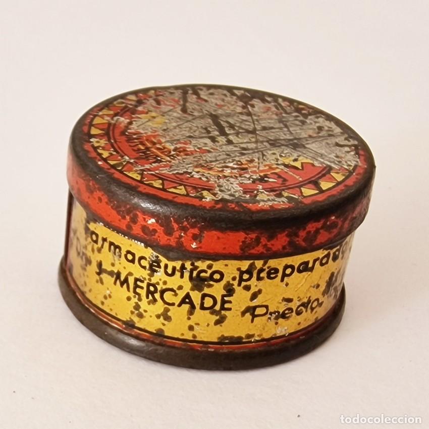 Cajas y cajitas met&aacute;licas: ANTIGUA CAJA LATA ESPARADRAPO ADHESIVO MERCADE S.XX. &Oacute;xido de Zinc. Precio 0,50 PTAS. Colecci&oacute;n Farm