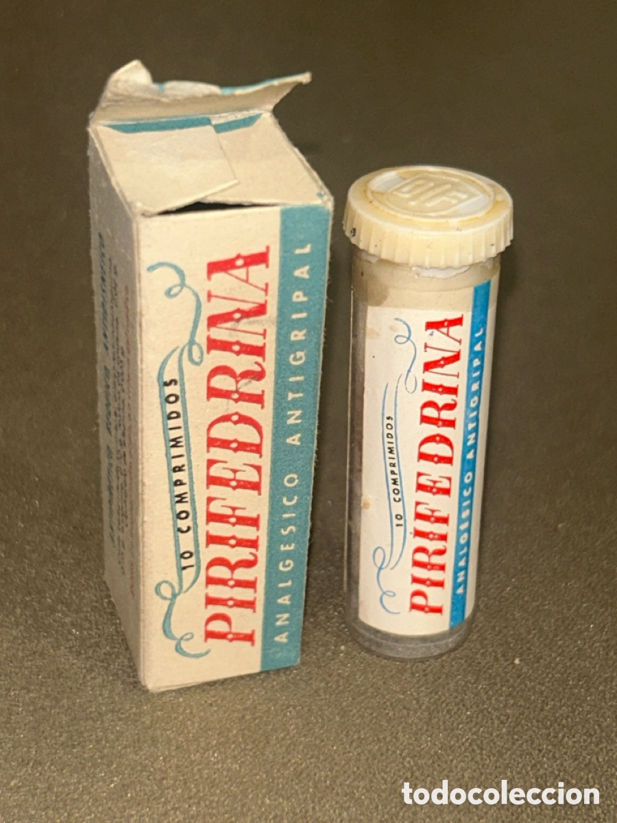 Cajas y cajitas met&aacute;licas: caja de farmacia/ medicamento de a&ntilde;os 50/60 aprox: pirifedrina analgesico antigripal *VER FOTOS*
