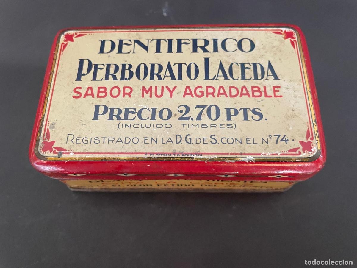 Cajas y cajitas met&aacute;licas: CAJA METALICA - DENTIFRICO PERBORATO LACEDA (SABOR MUY AGRADABLE)