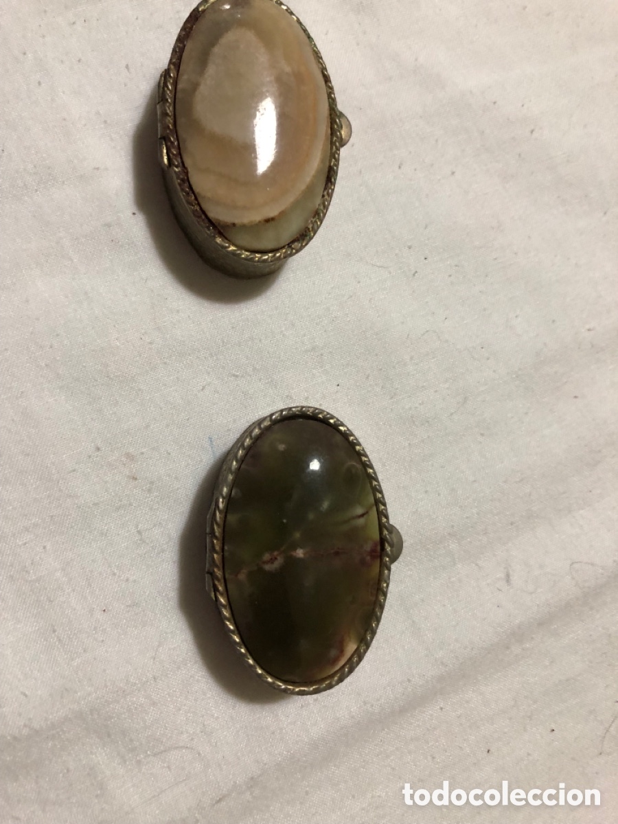 Cajas y cajitas met&aacute;licas: Dos cajitas estil&oacute; Victoriano con piedras