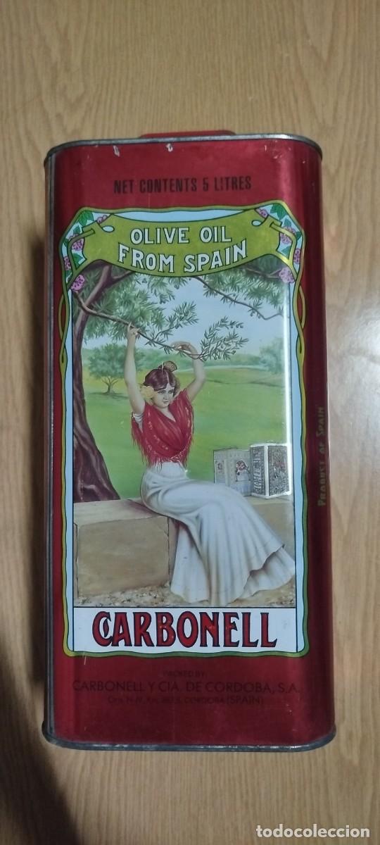 Cajas y cajitas met&aacute;licas: Lata aceite Carbonell a&ntilde;os 80