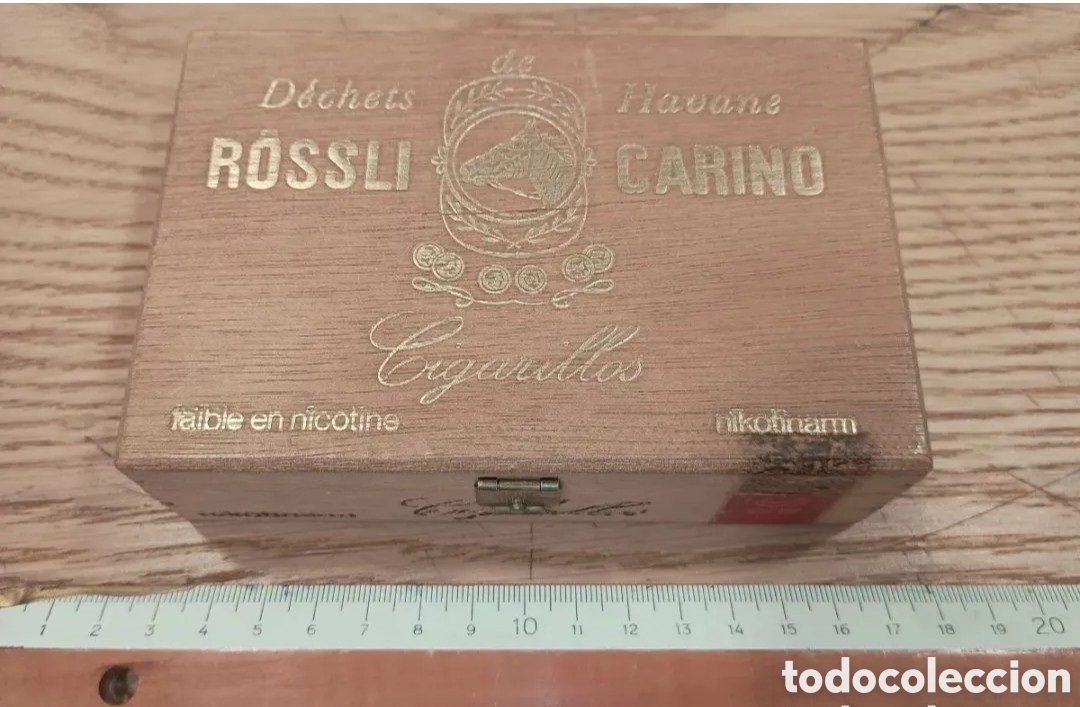 Cajas y cajitas met&aacute;licas: R&Ouml;SSLI CARINO - CAJA DE PUROS DE MADERA - ORIGINAL - 50 CIGARRILLOS