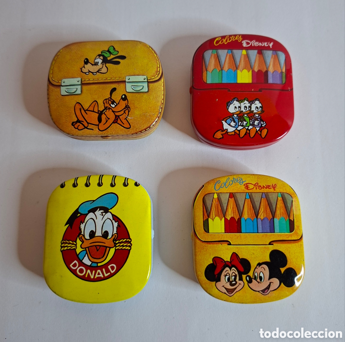 Cajas y cajitas met&aacute;licas: DISNEY. LOTE 4 CAJAS METAL. NUEVAS. SIN ESTRENAR. LATA. A&Ntilde;OS 80 - 90. CAJITA. PASTILLERO. BALVI.